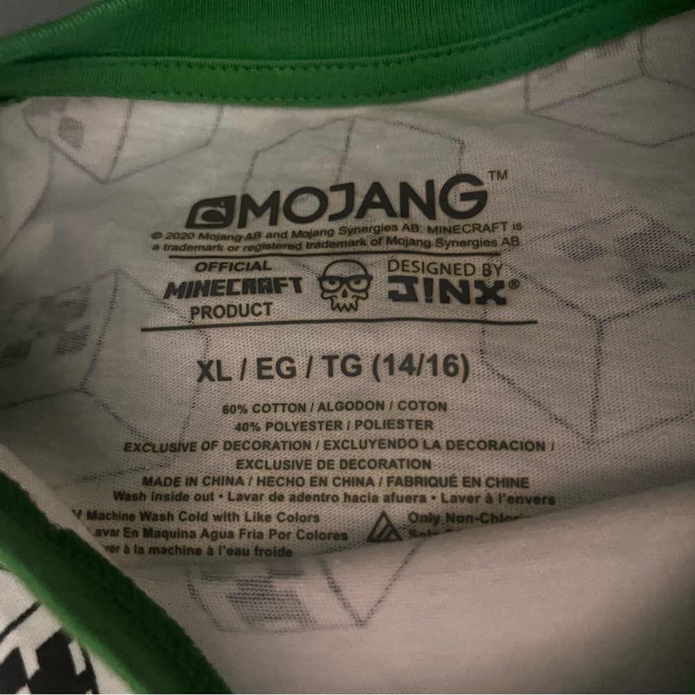 Minecraft Green and White T-Shirt